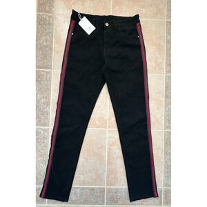 stripped green and red  sides, black jeans Men size 30 x 32 New